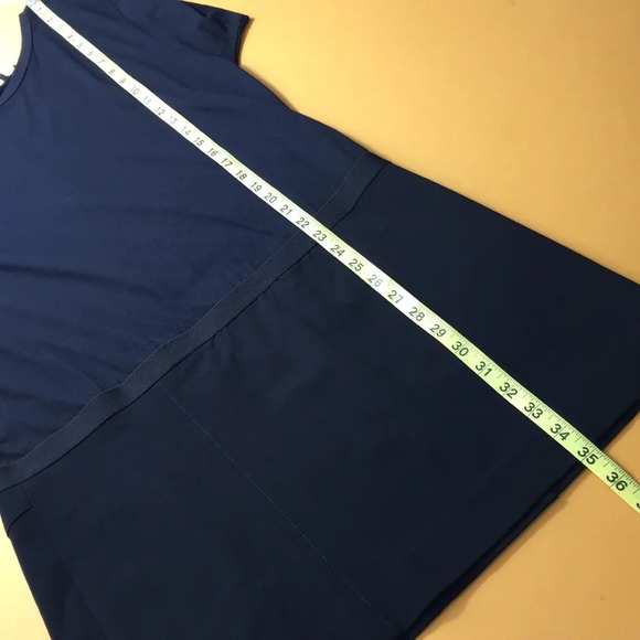 Theory Black Dress Short Sleeve Dropped Waist - Picture 11 of 11